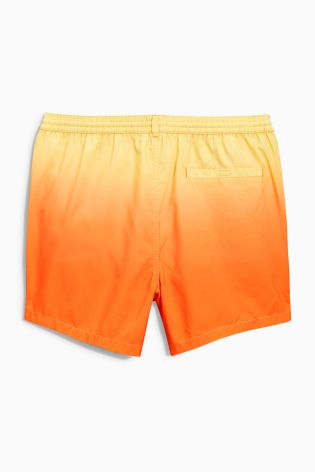 Orange Dip Dye Print Swim Shorts